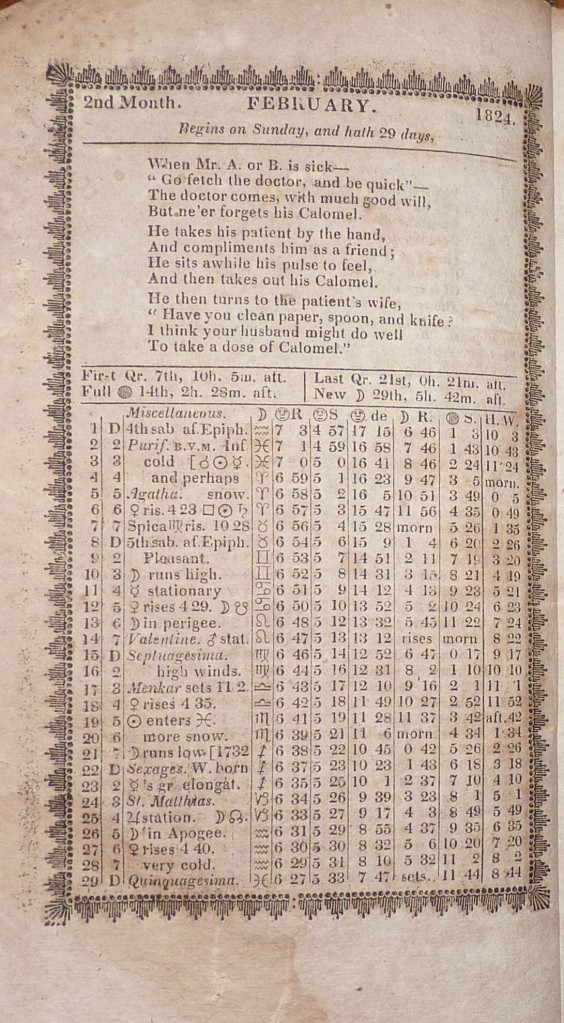 almanac page