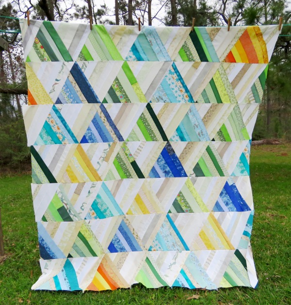 Quilt top based on Papers and Plums by Alexandra Ledgerwood.