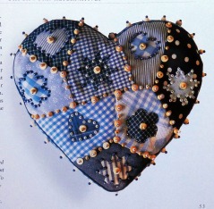 Crazy patchwork beaded heart from Janet Haigh's book.